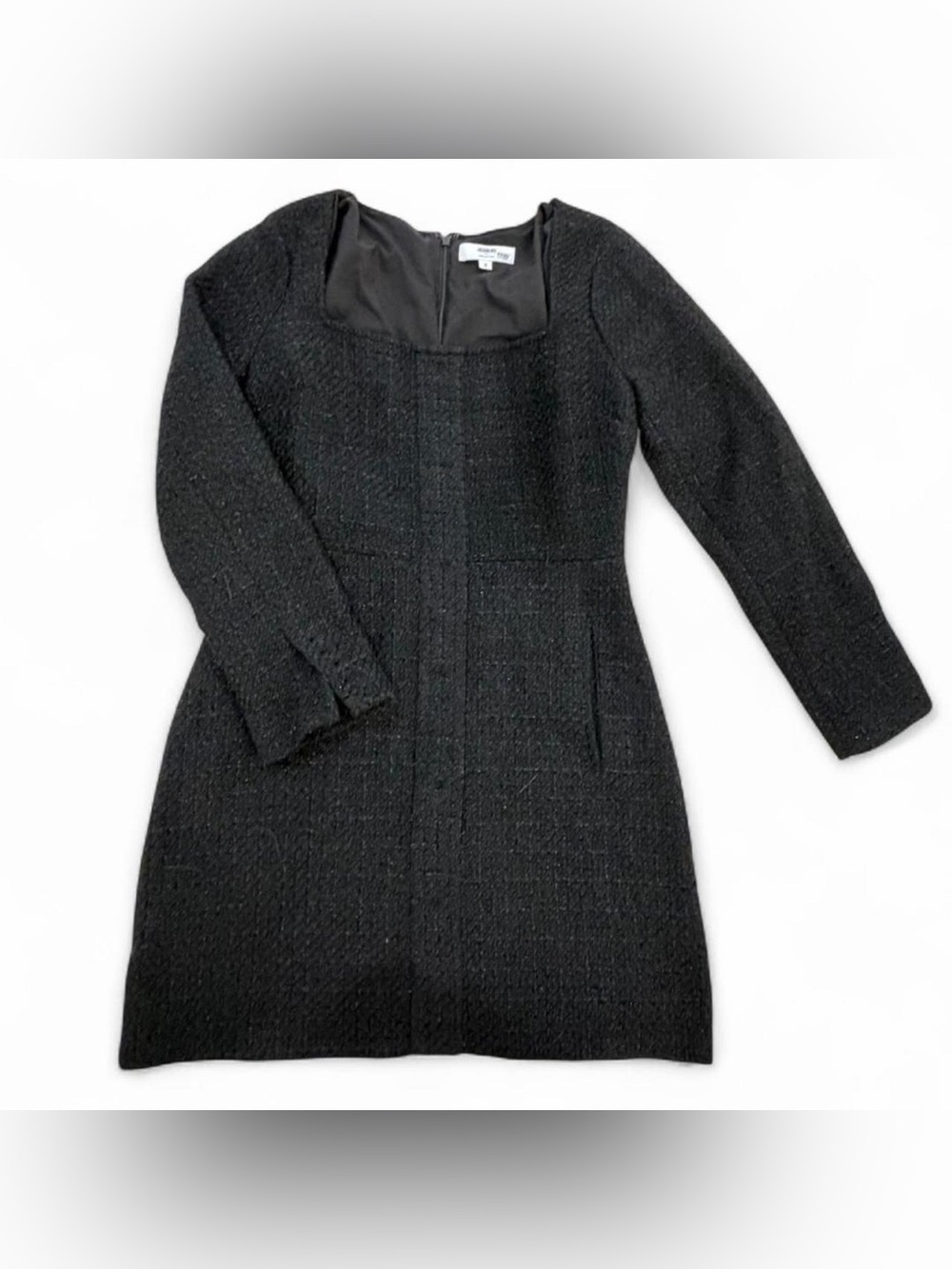Jason Wu Black Long Sleeve Tweed Sheath Dress